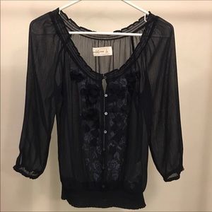 ⭐️⭐️Navy blue lace top